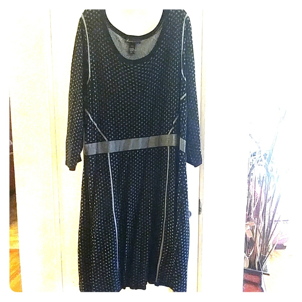 Black and gray sweater dress